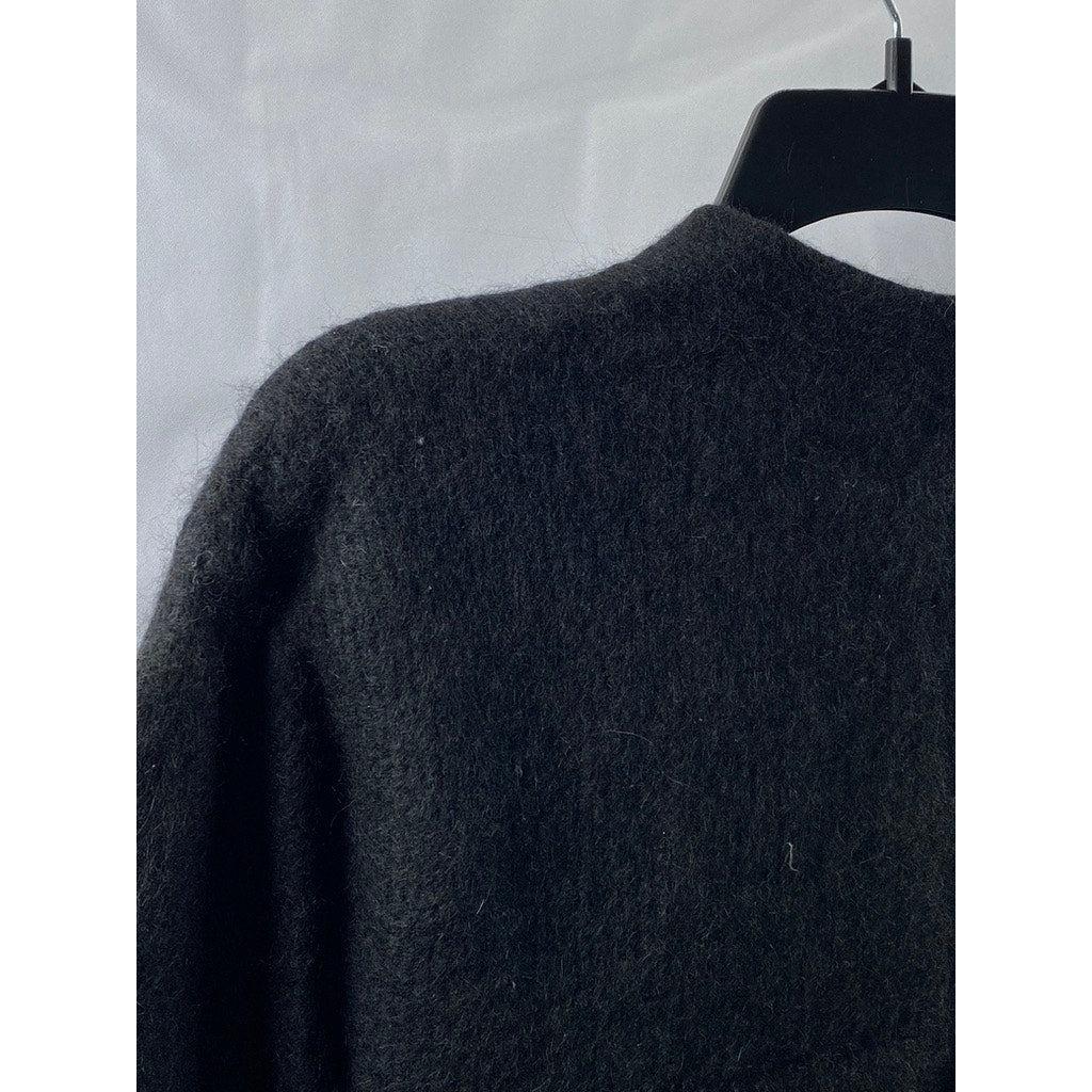 & OTHER STORIES Women's Black Alpaca-Blend Cropped V-Neck Cardigan SZ XS