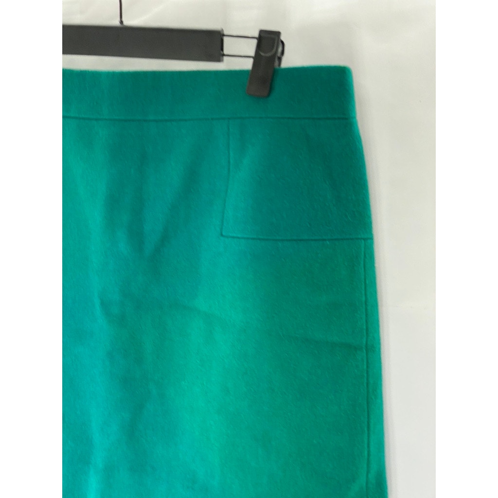 J.CREW Women's Green Wool-Blend Mini Pencil Skirt SZ 8