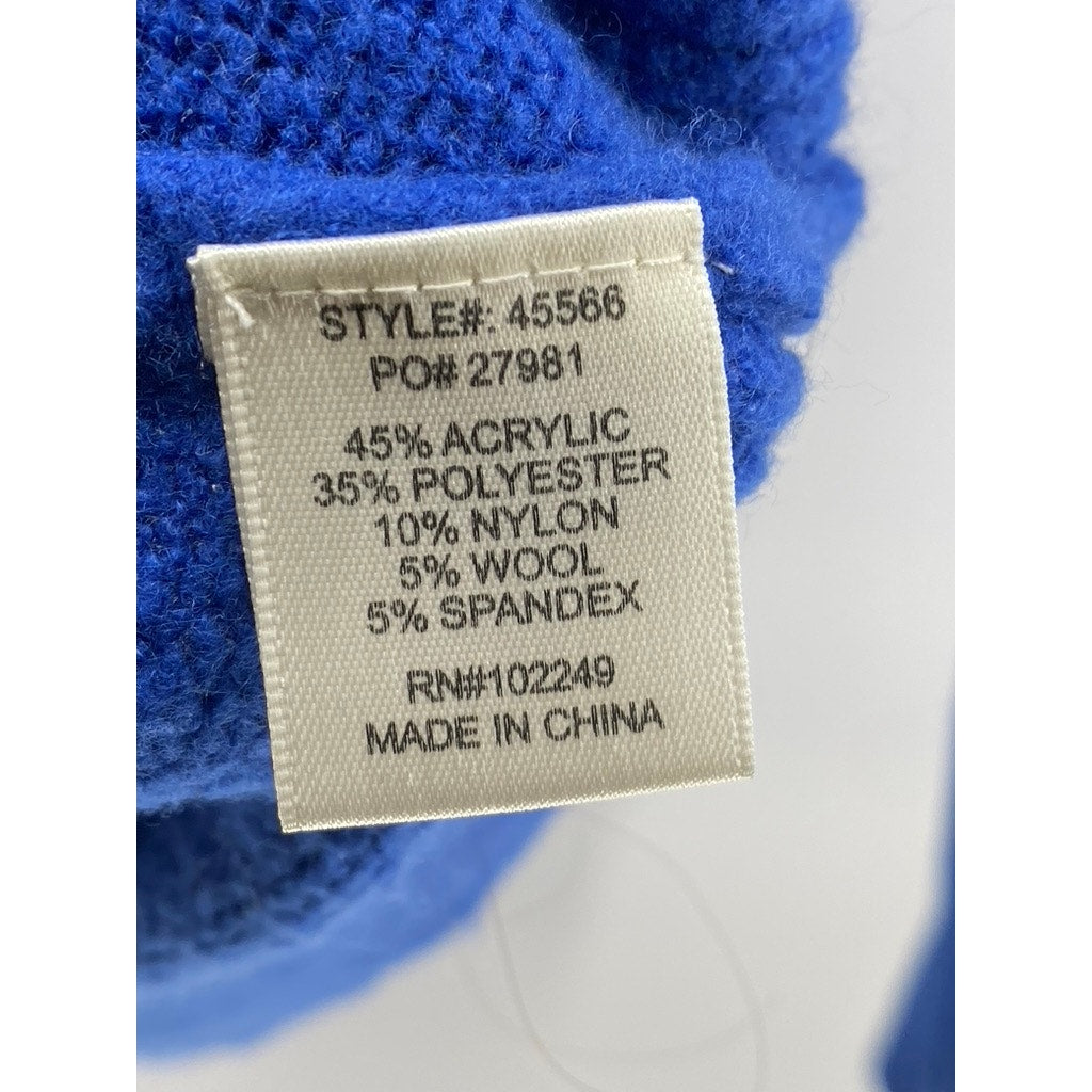 SKIES ARE BLUE Women's Royal Blue V-Neck Soft Knit Pullover Sweater SZ XS