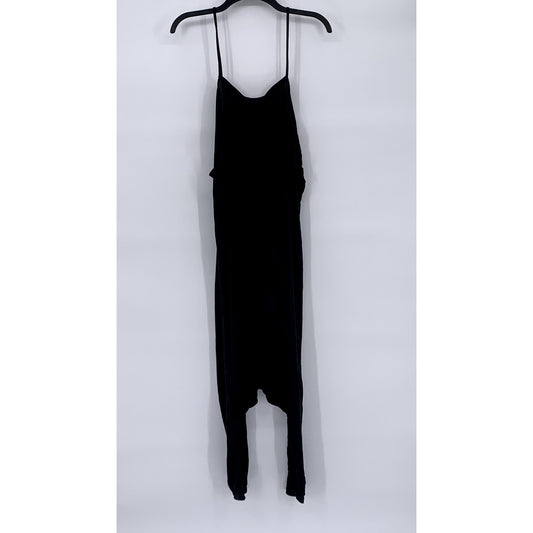 FREE PEOPLE INTIMATELY Women's Black Solid V-Neck Cutout Back Jumpsuit SZ S