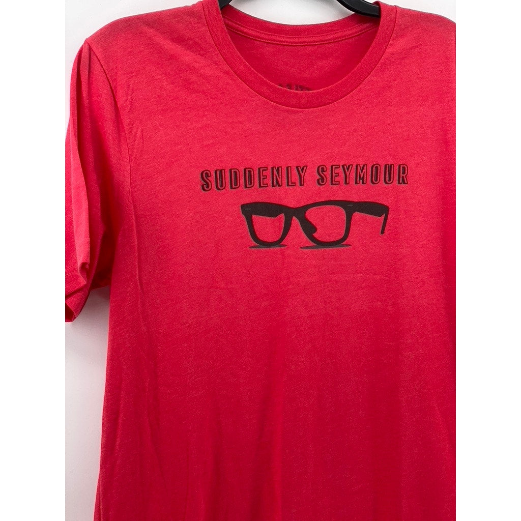 LITTLE SHOP OF HORRORS Men’s Red Seriously Seymour Glasses Graphic T-Shirt SZ L