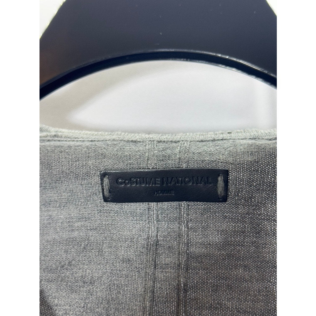 CNC COSTUME NATIONAL Gray Men's Wool V-Neck Long Sleeve Pull Over Sweater SZ S