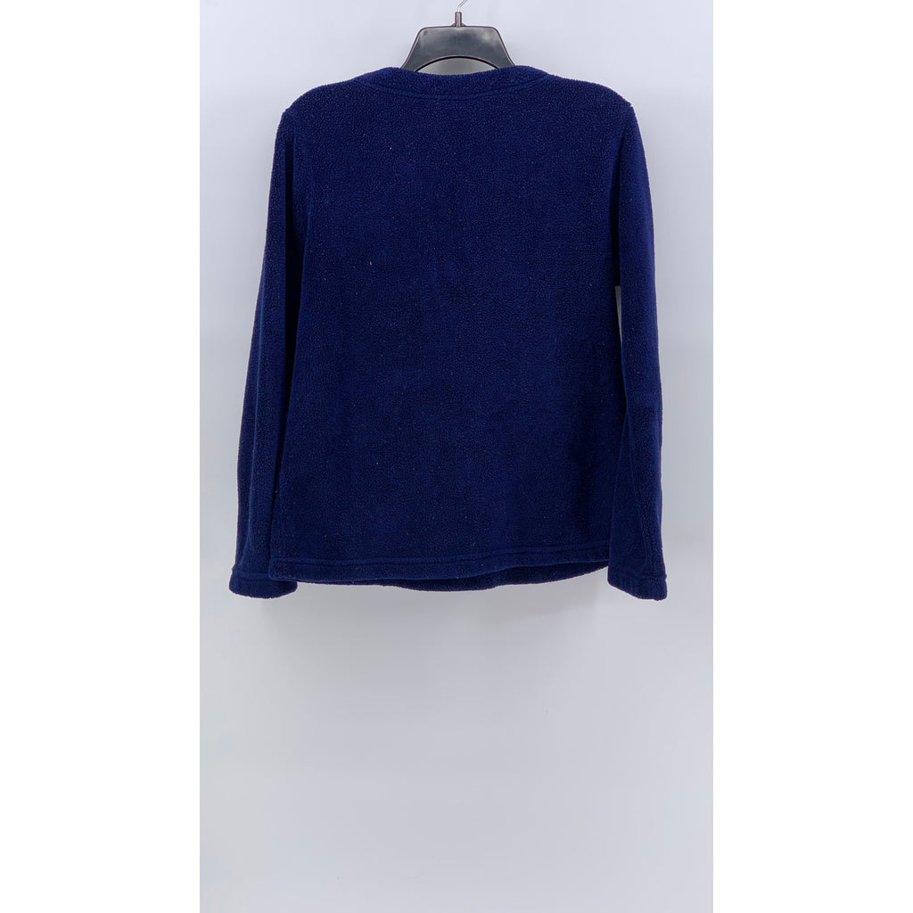 UNBRANDED Kids' Navy Fleece Just Chillin Embroidered Sweater SZ L