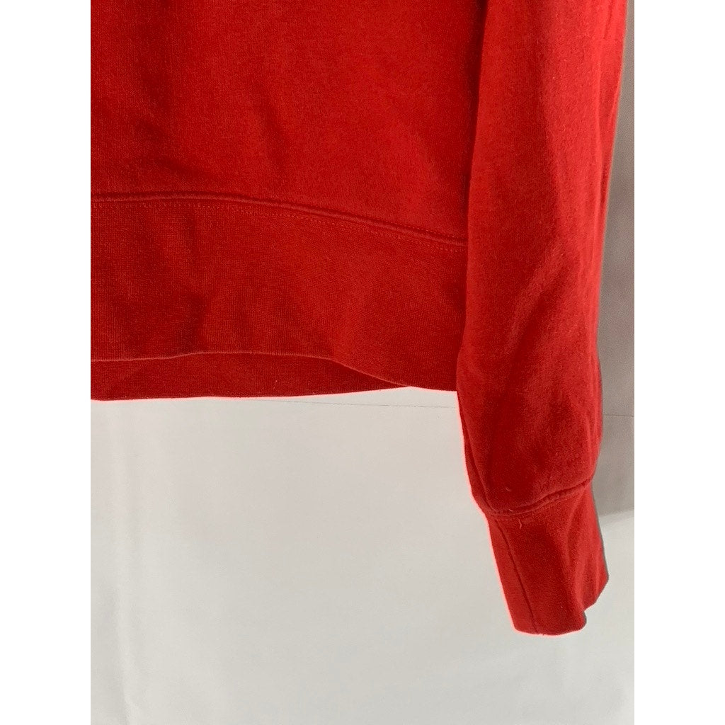 ZARA BASICS Women's Red Solid Pullover Hoodie SZ M