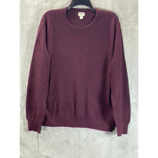 J.CREW Men's Eggplant Crewneck Knit Long Sleeve Pullover Sweater SZ L