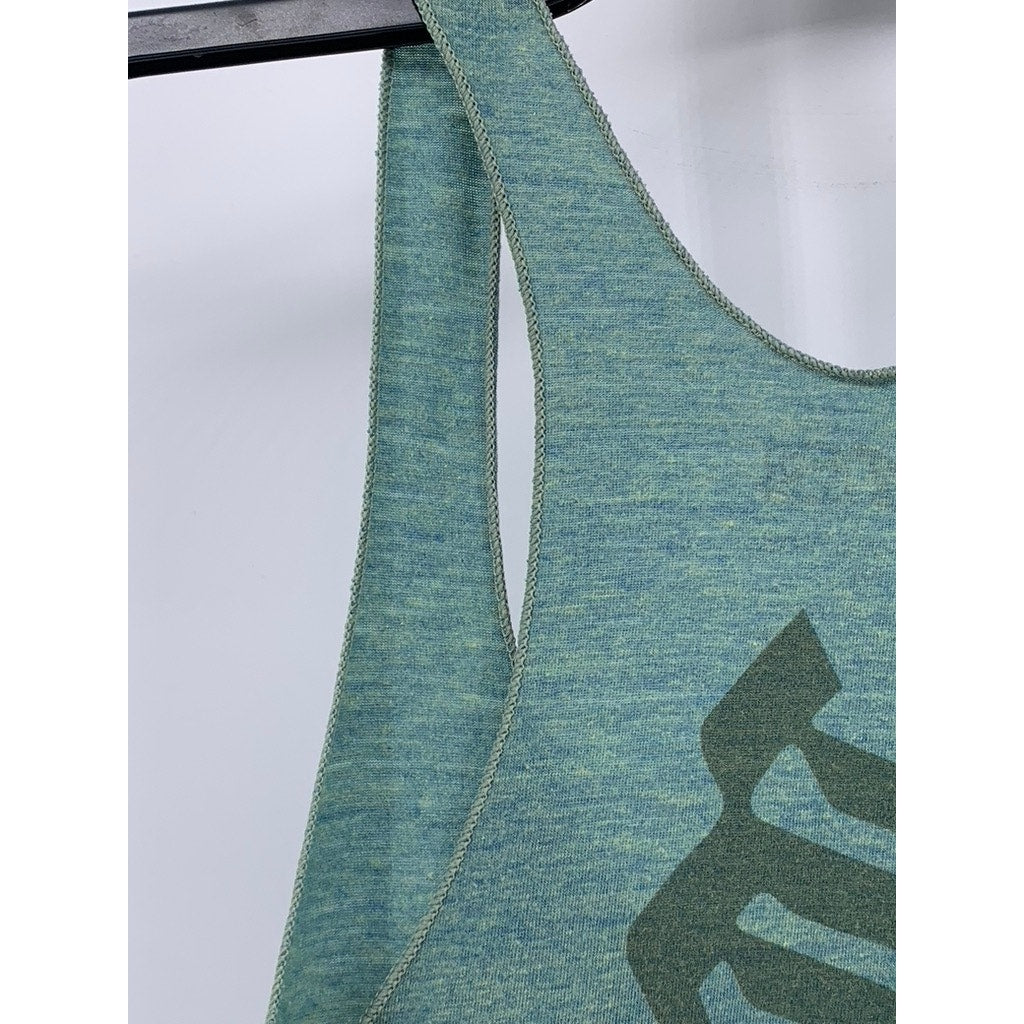 ACT Men's Green Scoop-Neck Graphic Lightweight Tank SZ M