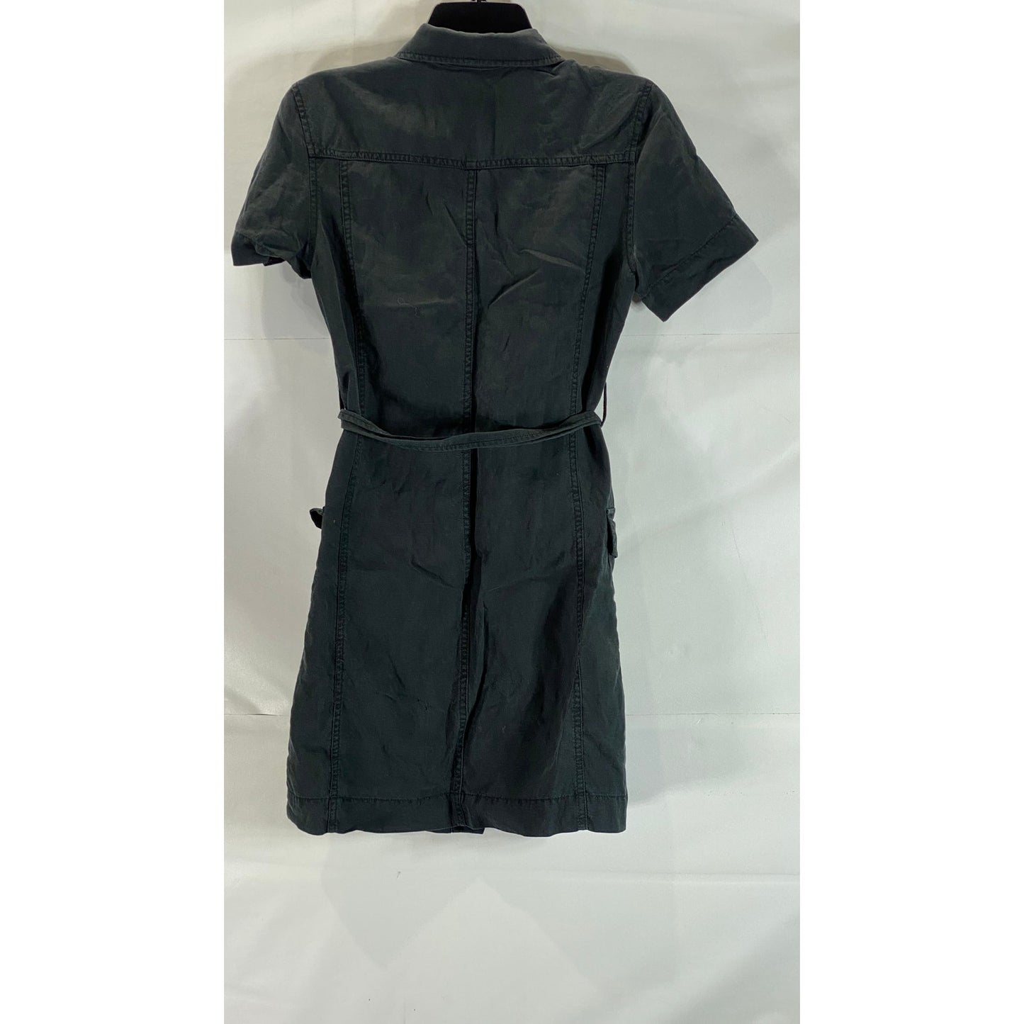 STOCKHOLM ATELIER Women's Black Short Sleeve Utility Tie-Waist Mini Dress SZ 2