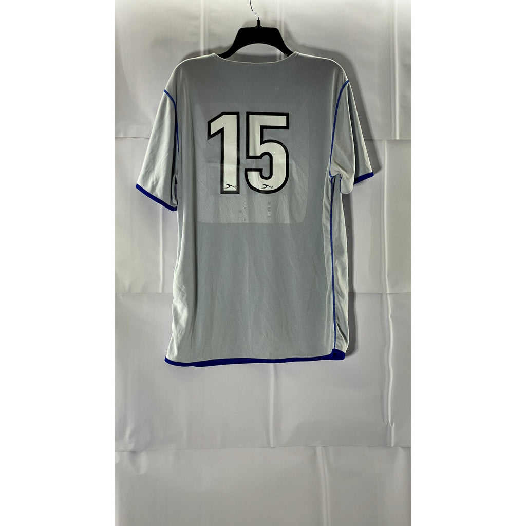 AL SCORE Men's Blue/Grey Reversible V-Neck Short Sleeve T-Shirt SZ M