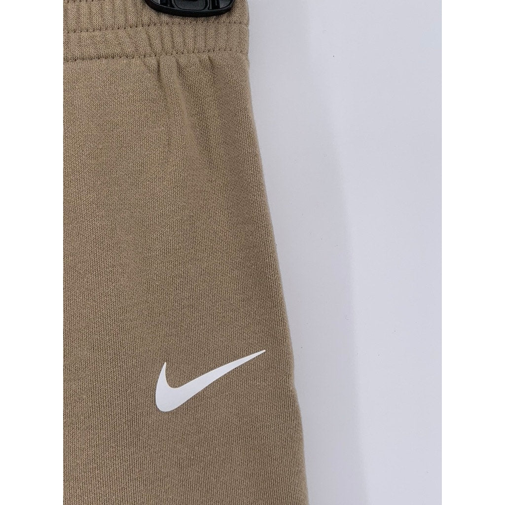 NIKE Kids' Beige Swoosh Logo Sweatpants SZ 6-7Y