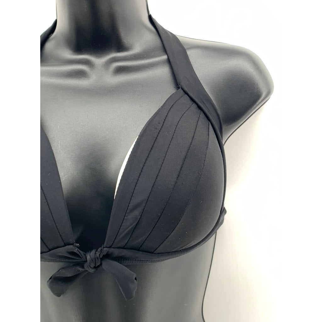 UNBRANDED Women's Black Pleated Twist Front Swim Top SZ XXXL