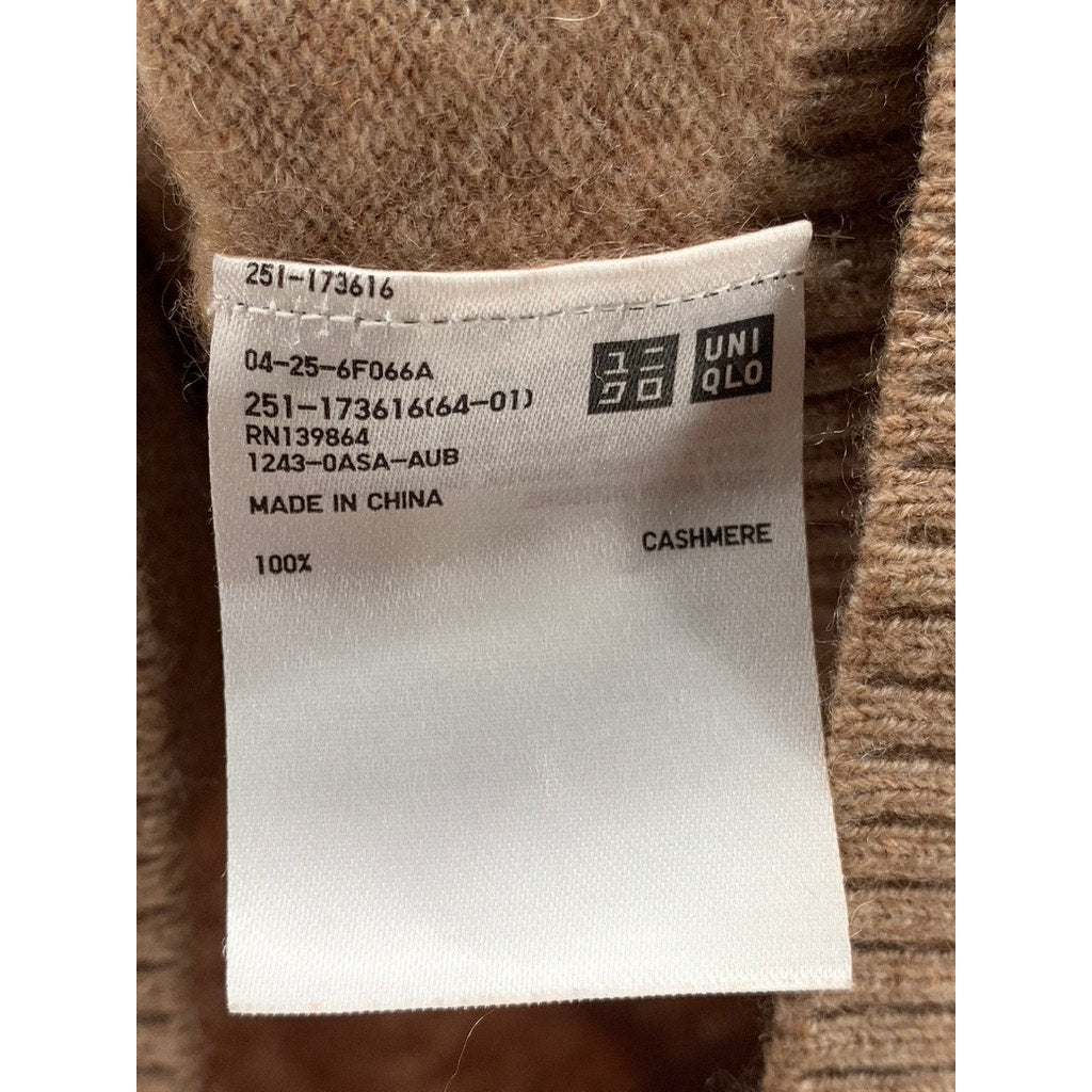 UNIQLO Women's Brown Cashmere Soft Knit Crewneck Pullover Sweater SZ S