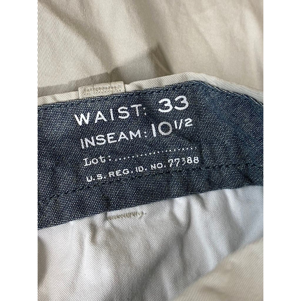 J. CREW Men's Beige Stretch 10.5" Chino Shorts SZ 33