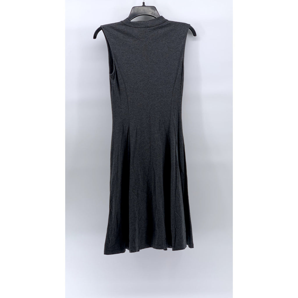 UNIQLO Women's Charcoal Gray Crewneck Sleeveless Casual A-Line Midi Dress SZ XS