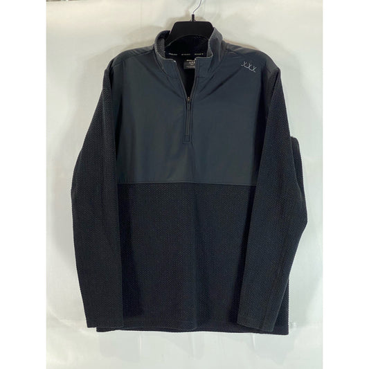 BAUER XXX Men's Solid Black FLC Quarter-Zip Senior Pullover Sweatshirt SZ M