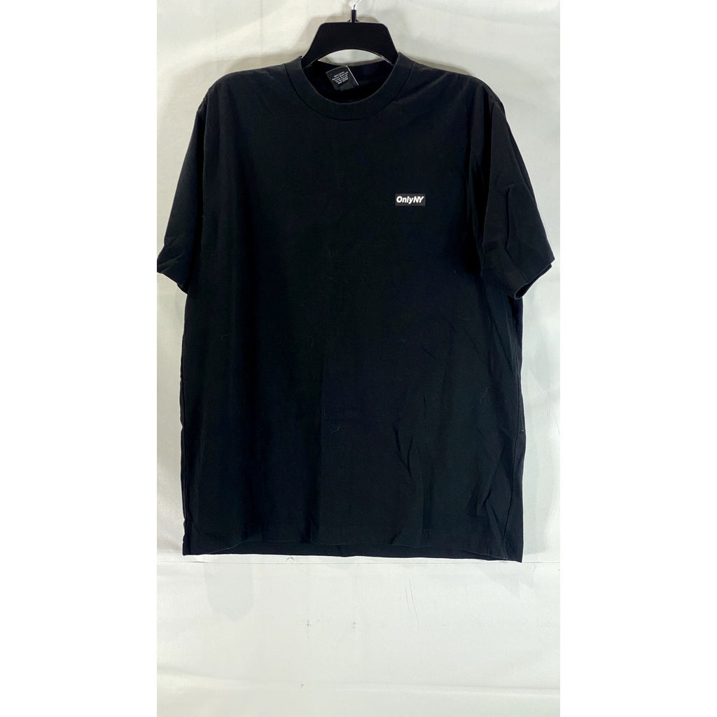 ONLY NY Men's Black Block Logo Crewneck Short Sleeve T-Shirt SZ M