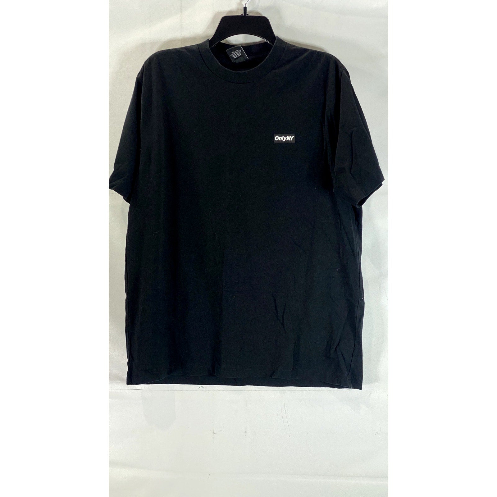 ONLY NY Men's Black Block Logo Crewneck Short Sleeve T-Shirt SZ M