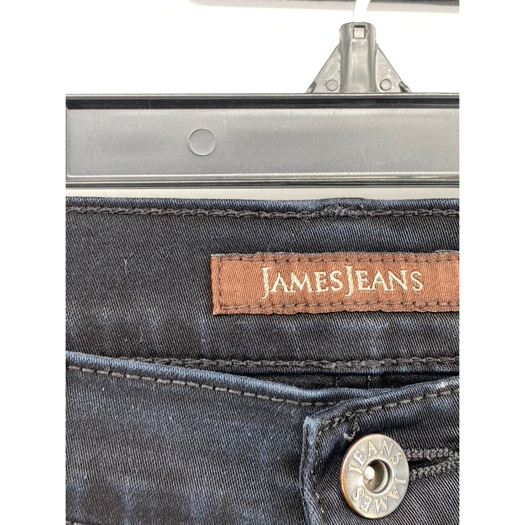JAMES JEANS Women's Black Solid James Twiggy Regular-Fit Denim Jeans SZ 28
