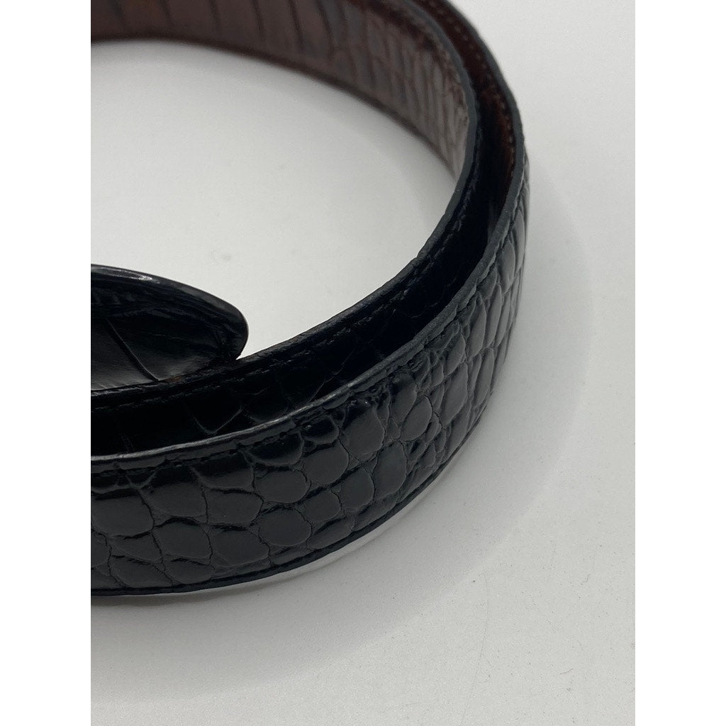 LAUREN RALPH LAUREN Women’s Black-Brown Animal Print Reversible Belt SZ OS