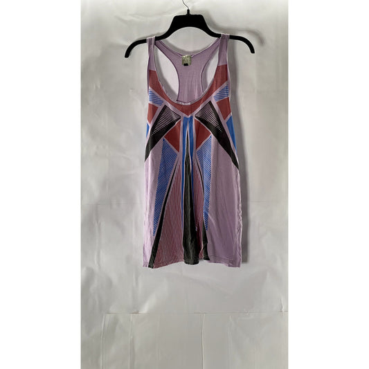 MATERNITY TOPSHOP Women's Purple Geo Print Scoop-Neck Racerback Tank Top SZ 6