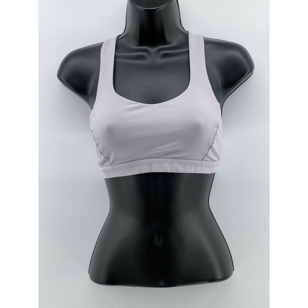 LULULEMON Women's White Strappy Back Energy Active Sports Bra SZ 4