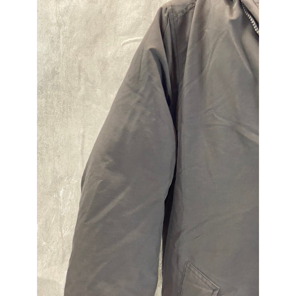 SCOTCH & SODA Men's Black Solid Zip-Up Hooded Water Resistant Parka Jacket SZ S