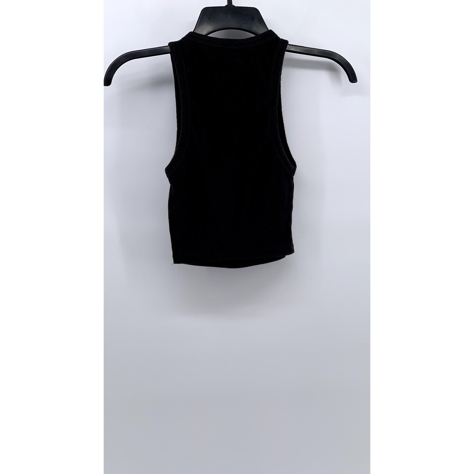 ZARA Women's Black Ribbed Cropped Tank Top SZ S