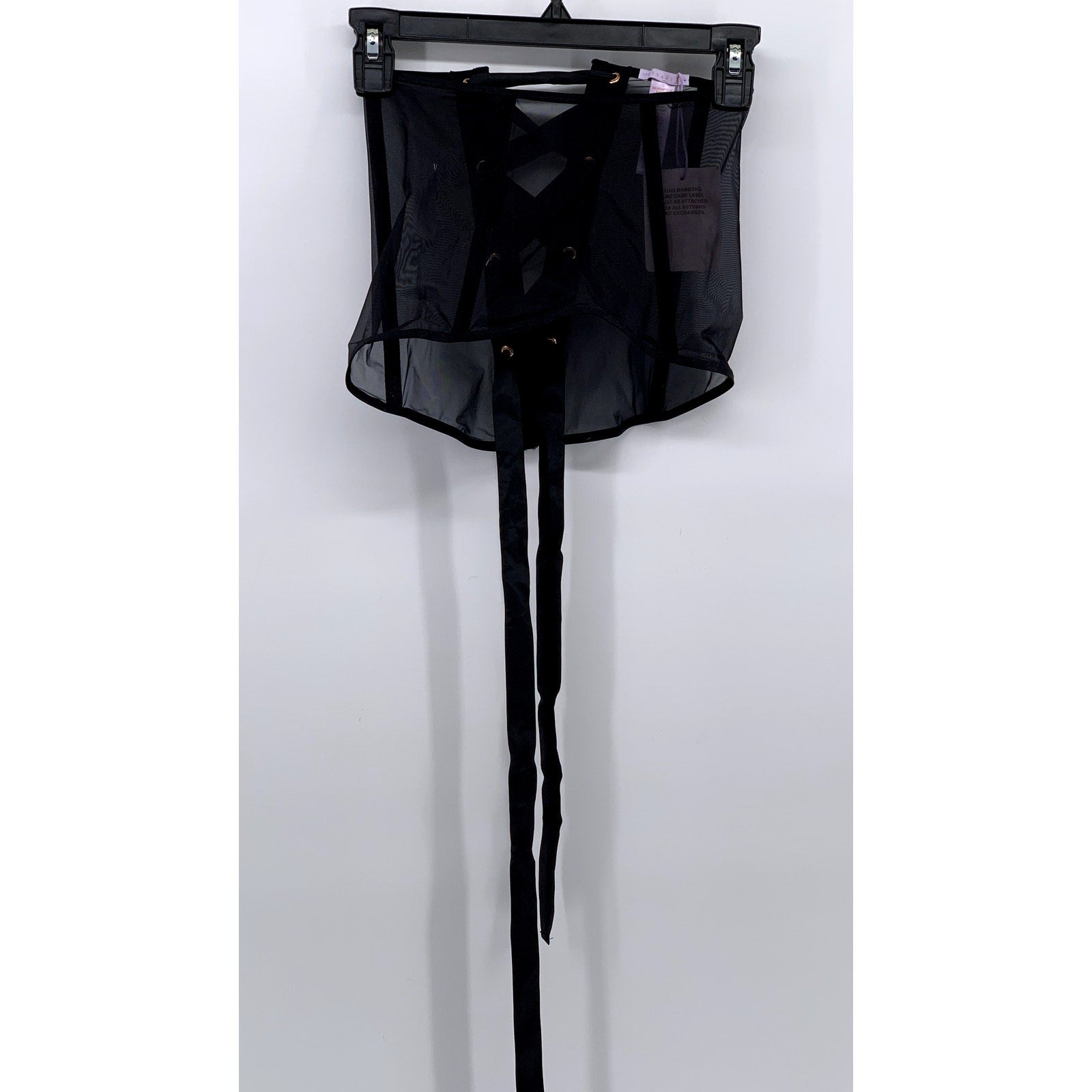 SAVAGE X FENTY Women's Black Mesh Wallflower Lace-Up Skirt SZ XS
