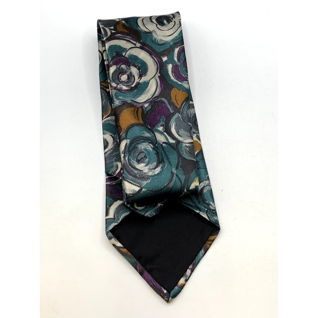 HAGGAR Men's Vintage 90's Floral Paint Abstract USA Tie