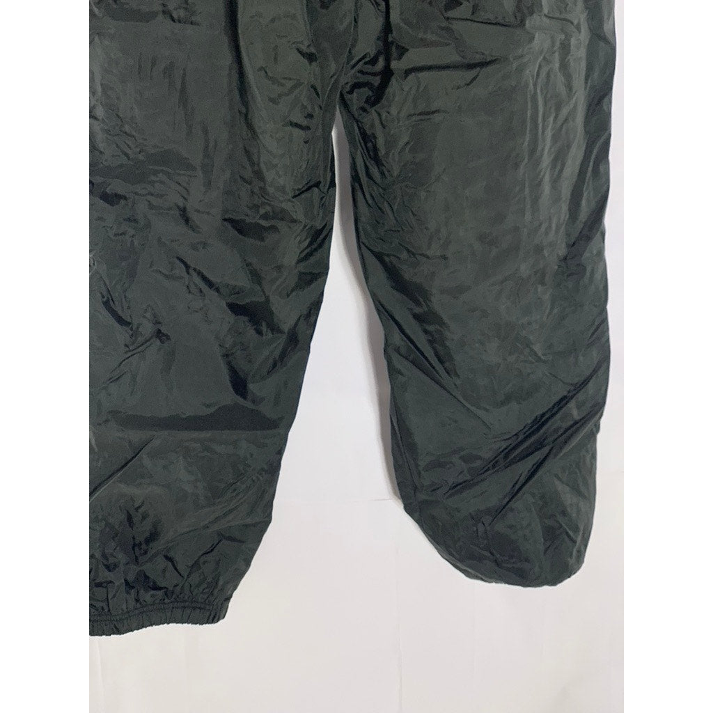 HOLLOWAY Men's Black Zipper Hem Lined Elastic Waist Windbreaker Pants SZ L