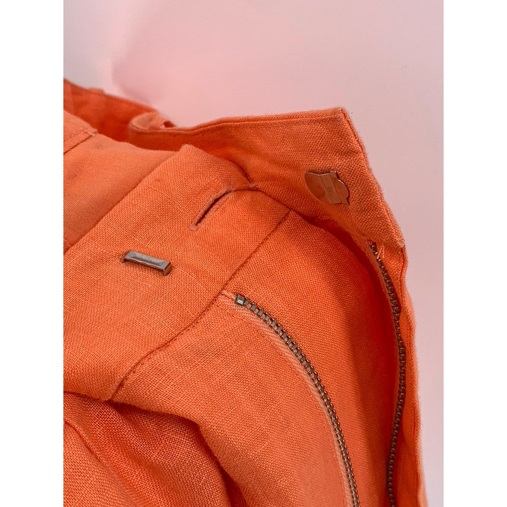 CAMI NYC Women’s Orange Linen High Rise Shorts SZ 10