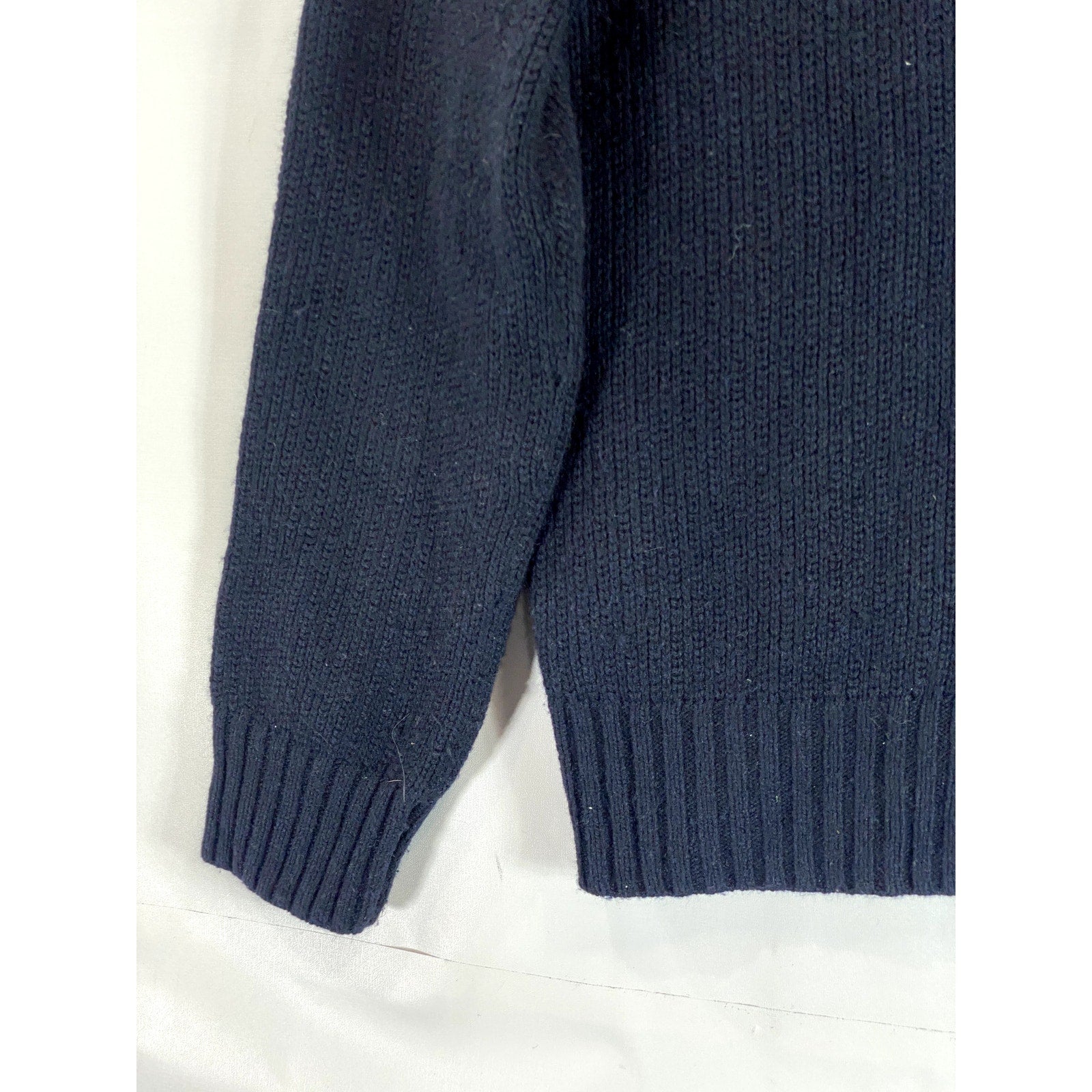 ABERCROMBIE & FITCH Men's Black Knit Crewneck Elbow-Patch Muscle Sweater SZ S