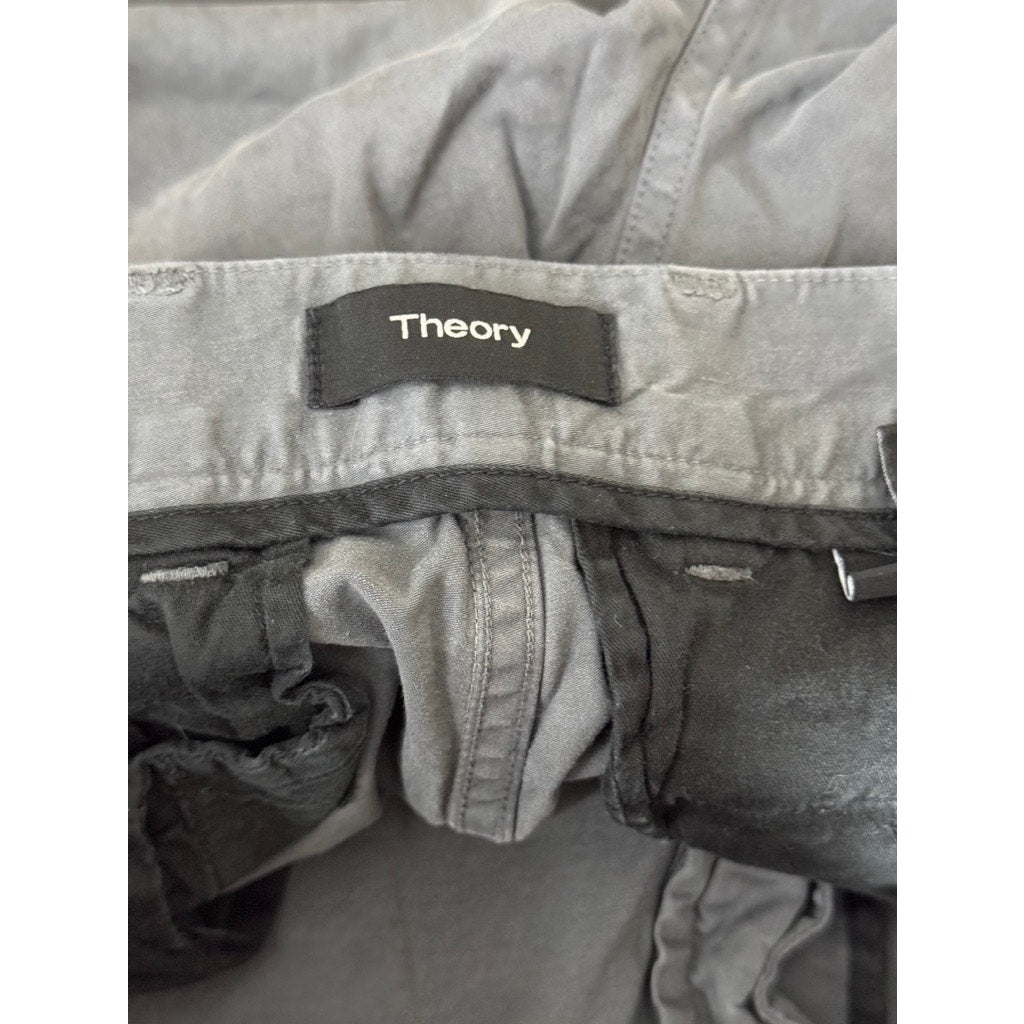 THEORY Men's Gray Solid Straight-Leg Chino Pants SZ 29