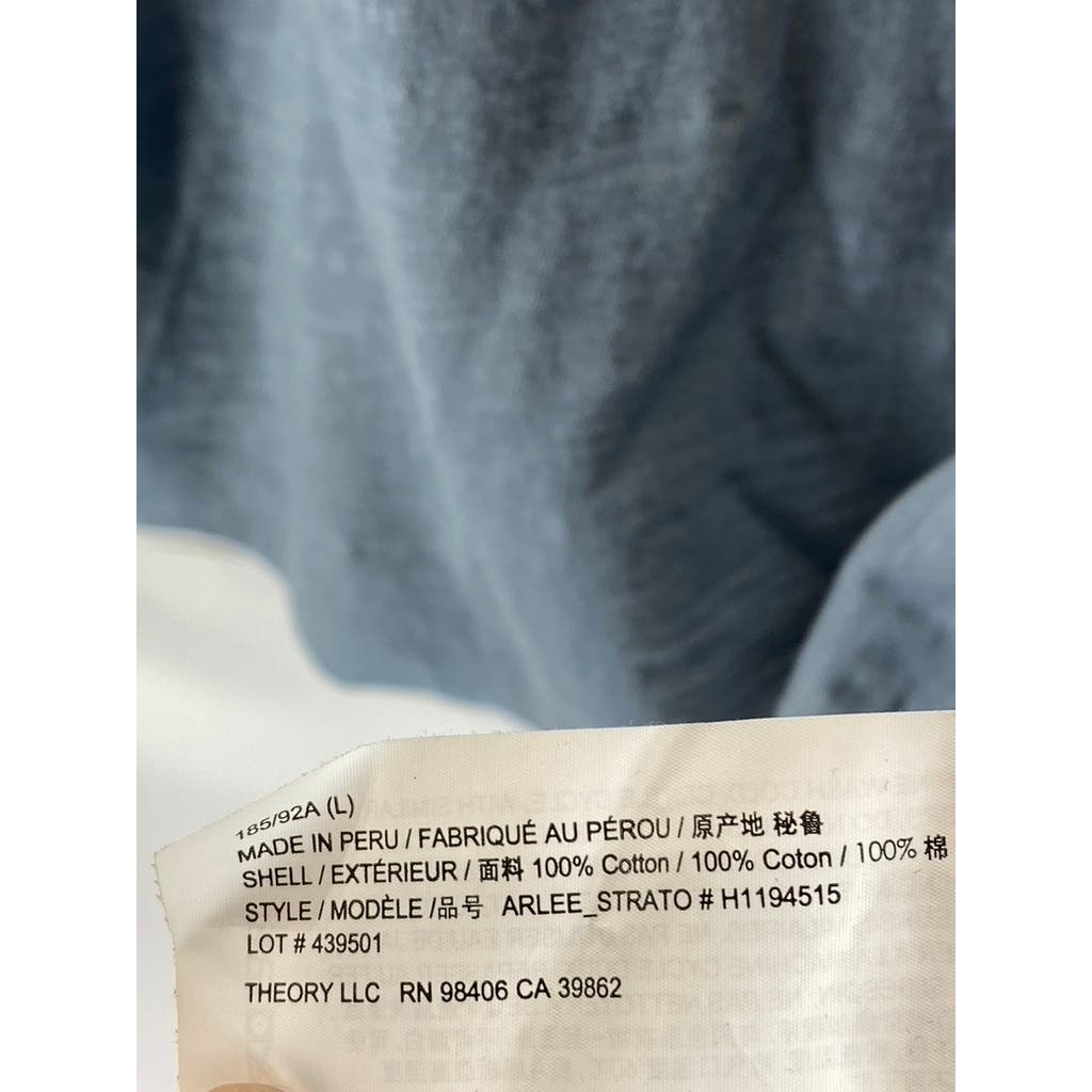 THEORY Men's Sky Blue Arlee Strato Short Sleeve Henley Shirt SZ L