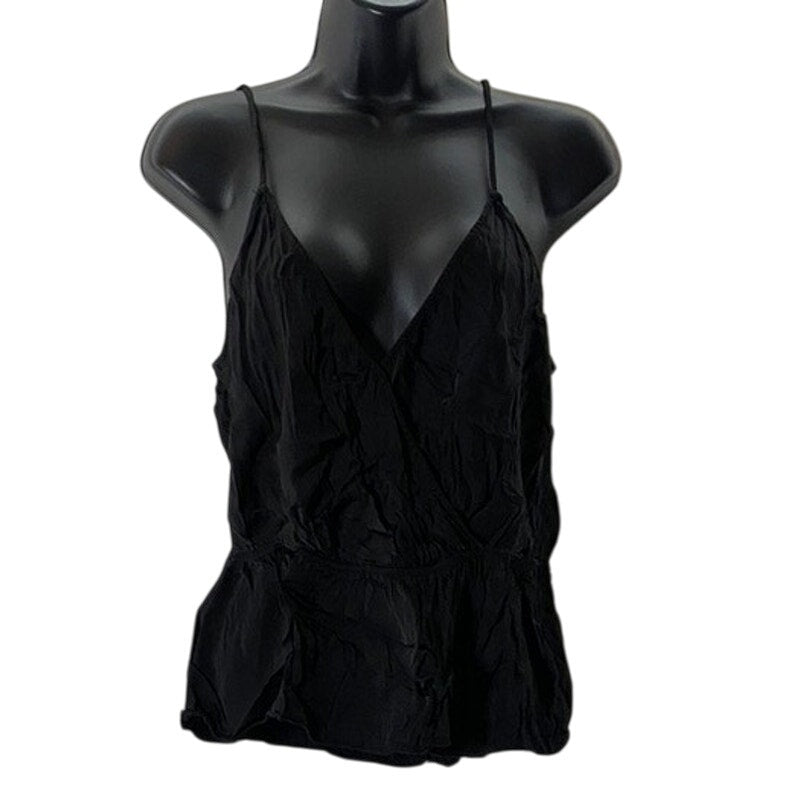 RACHEL ZOE Women's Black Surplice Neck Spaghetti Strap Tank Top SZ M