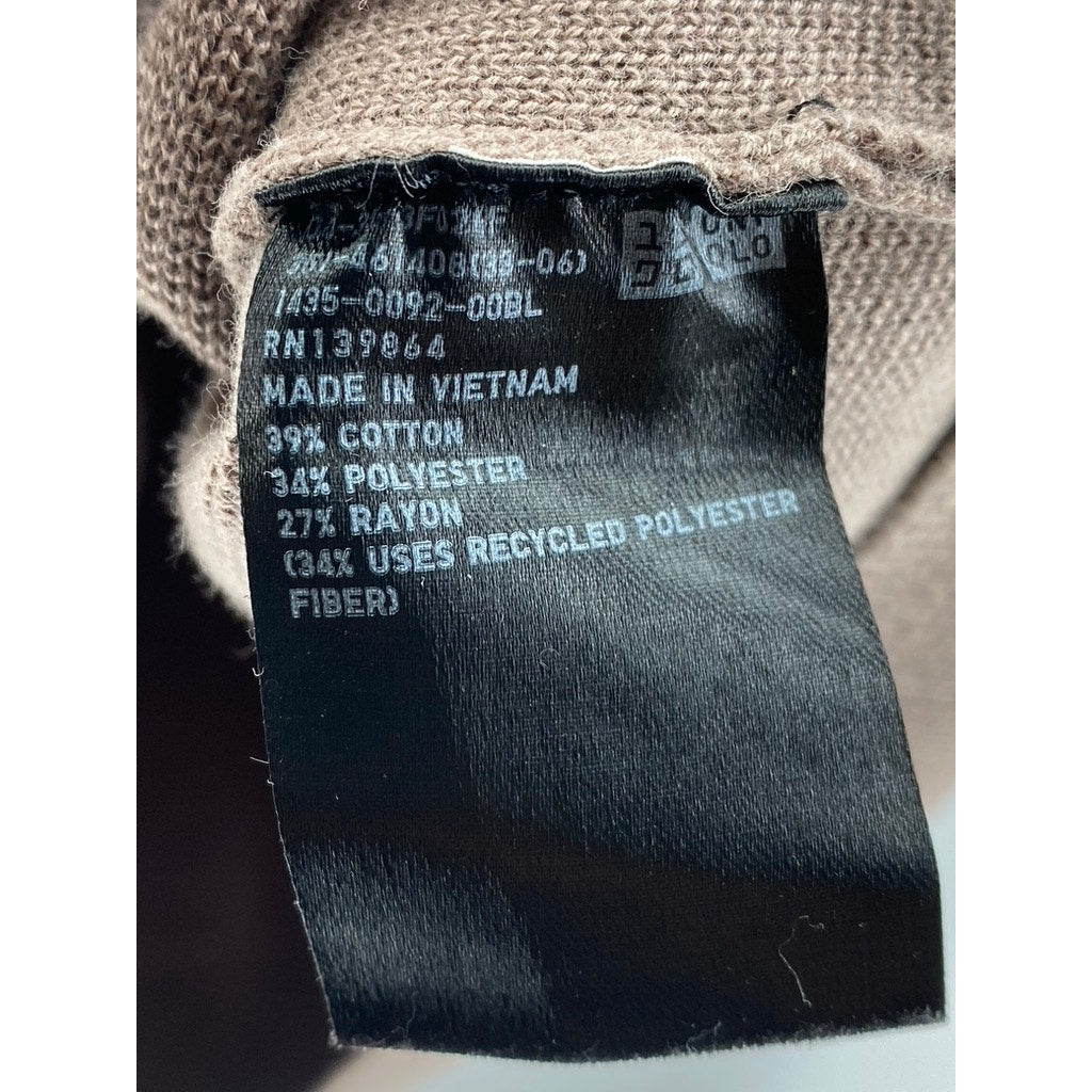 UNIQLO Men's Light Brown Crewneck Long Sleeve Pullover Knit Sweater SZ XS