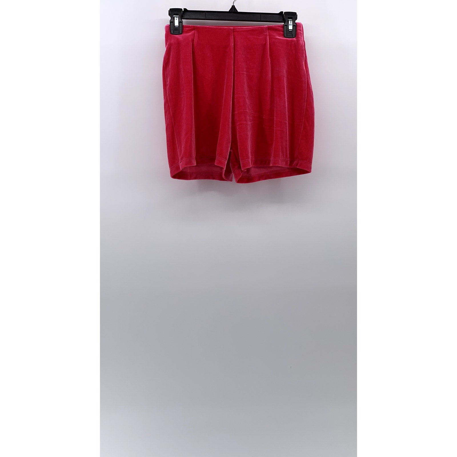 SHASA Women's Pink Velour High-Rise Pull-On Shorts SZ S