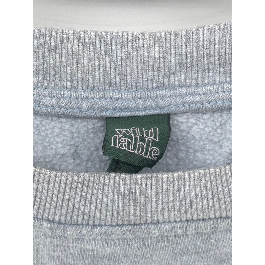 WILD FABLE Women's Gray Denver Graphic Long Sleeve Cropped Sweatshirt SZ XS