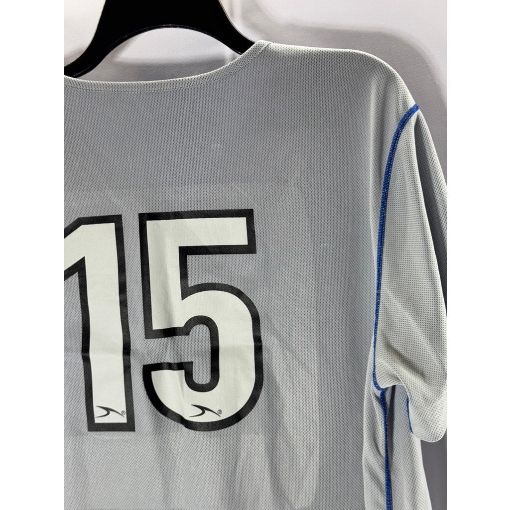 AL SCORE Men's Blue/Grey Reversible V-Neck Short Sleeve T-Shirt SZ M