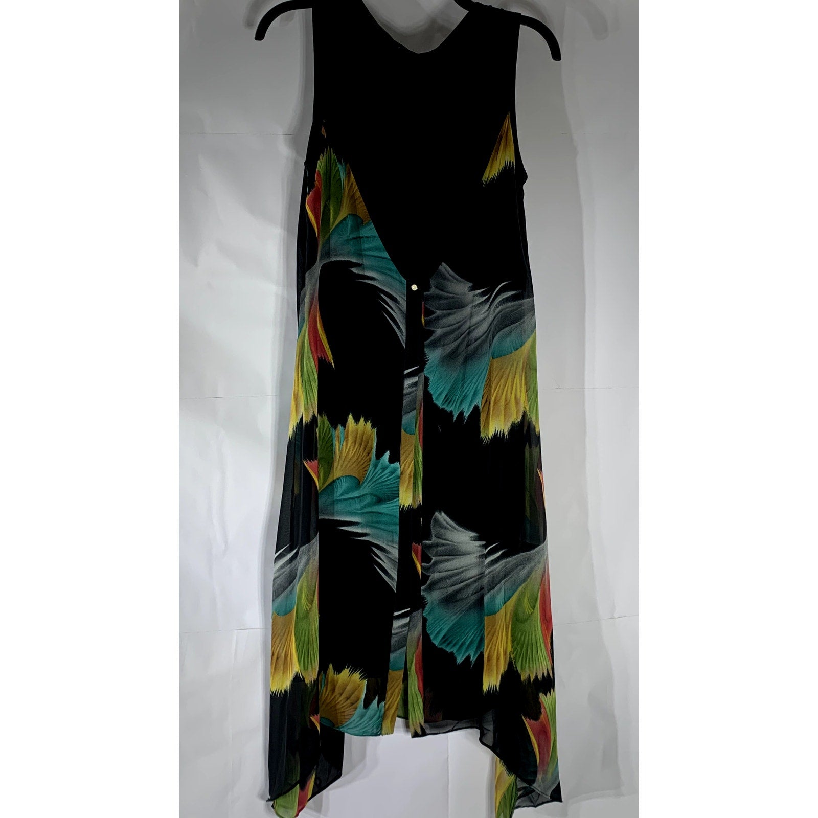 PATRICIA LUCA MILANO Women's Black Floral Scoop-Neck Tank Dress SZ S
