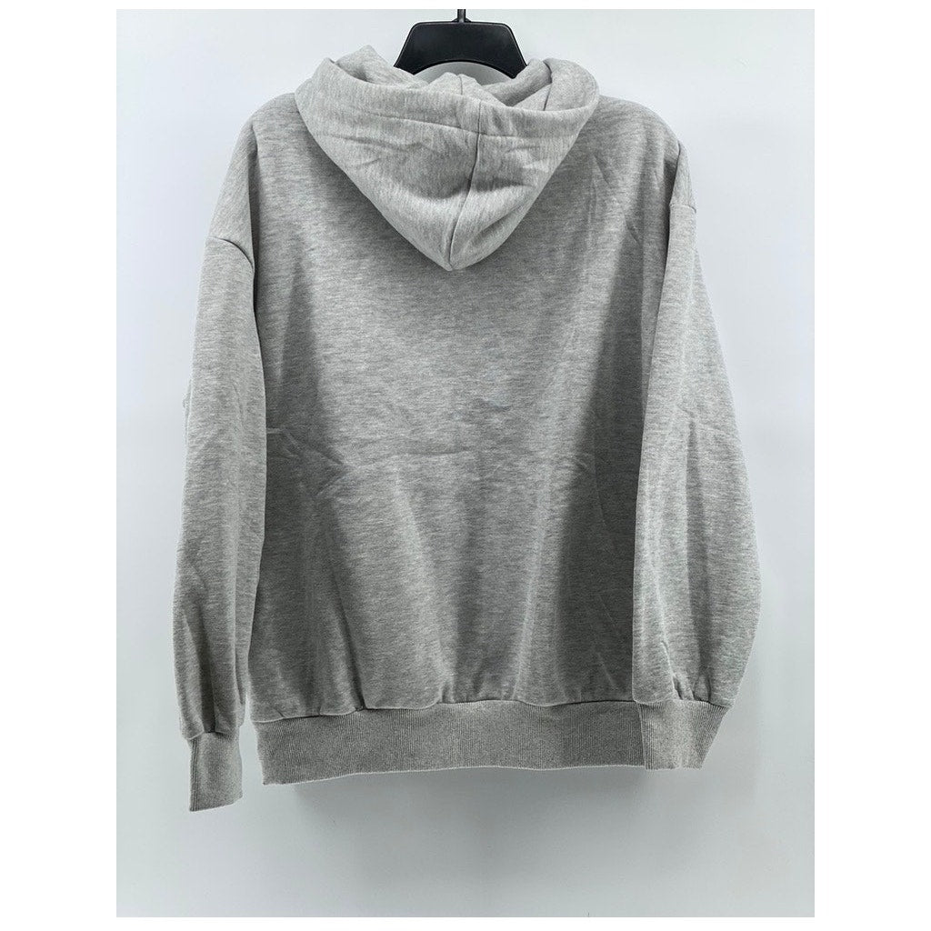 AUTOMET Women's Light Gray Oversized Casual Long Sleeve Hoodie SZ S