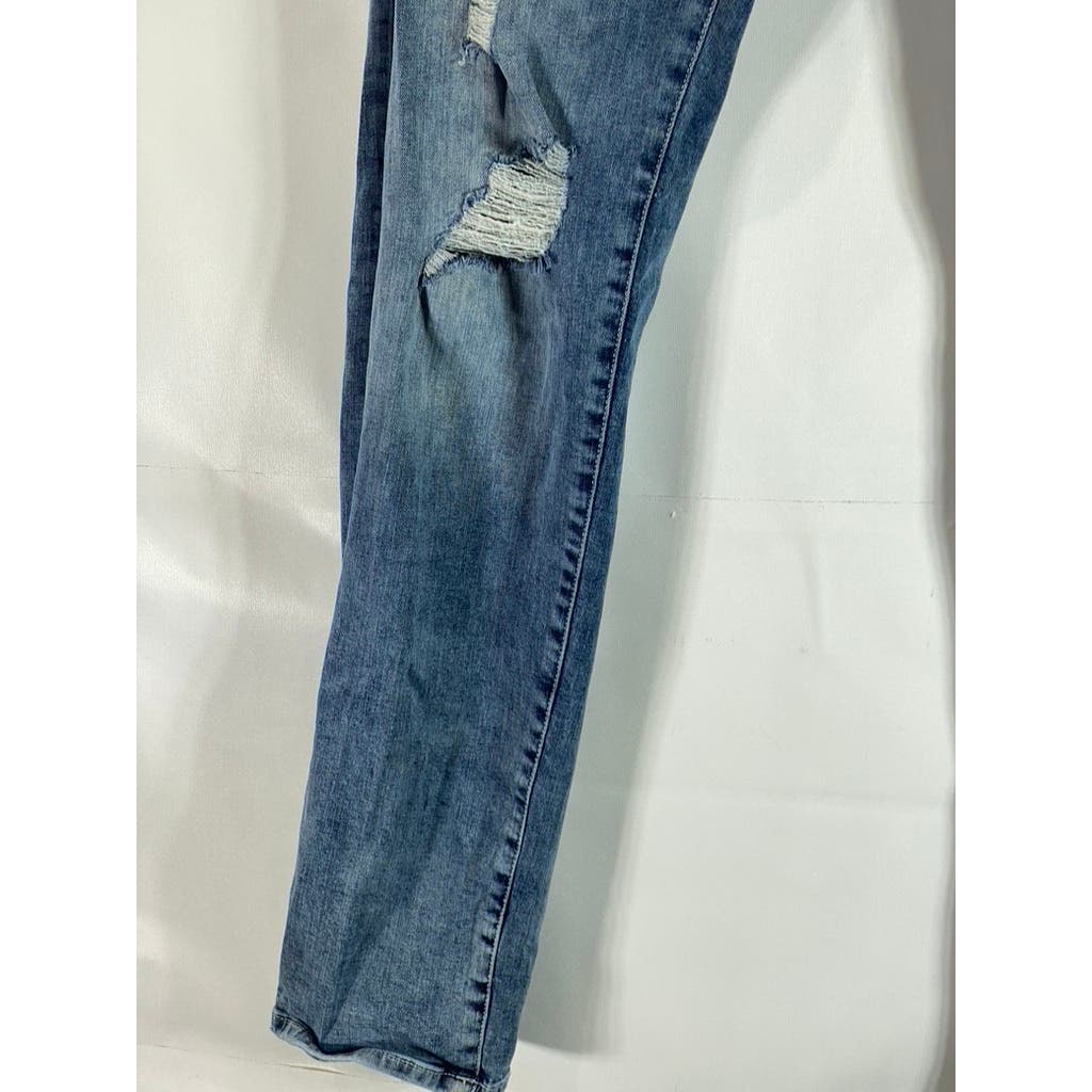 TRUE RELIGION Men's Light Blue Ripped Geno Relaxed Slim-Fit Denim Jeans SZ 34