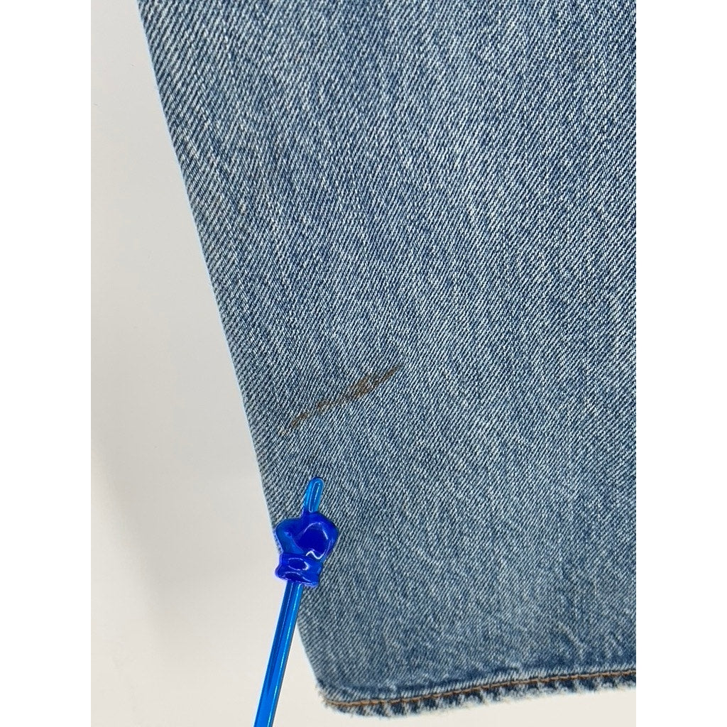 LEVI'S Men's Blue Distressed Denim 501 Original Fit Button-Fly Jeans SZ 31X34