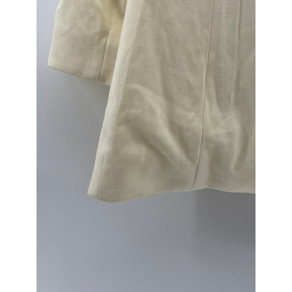H&M Women's Cream Open-Front Mandarin-Collar Long Sleeve Blazer SZ 4