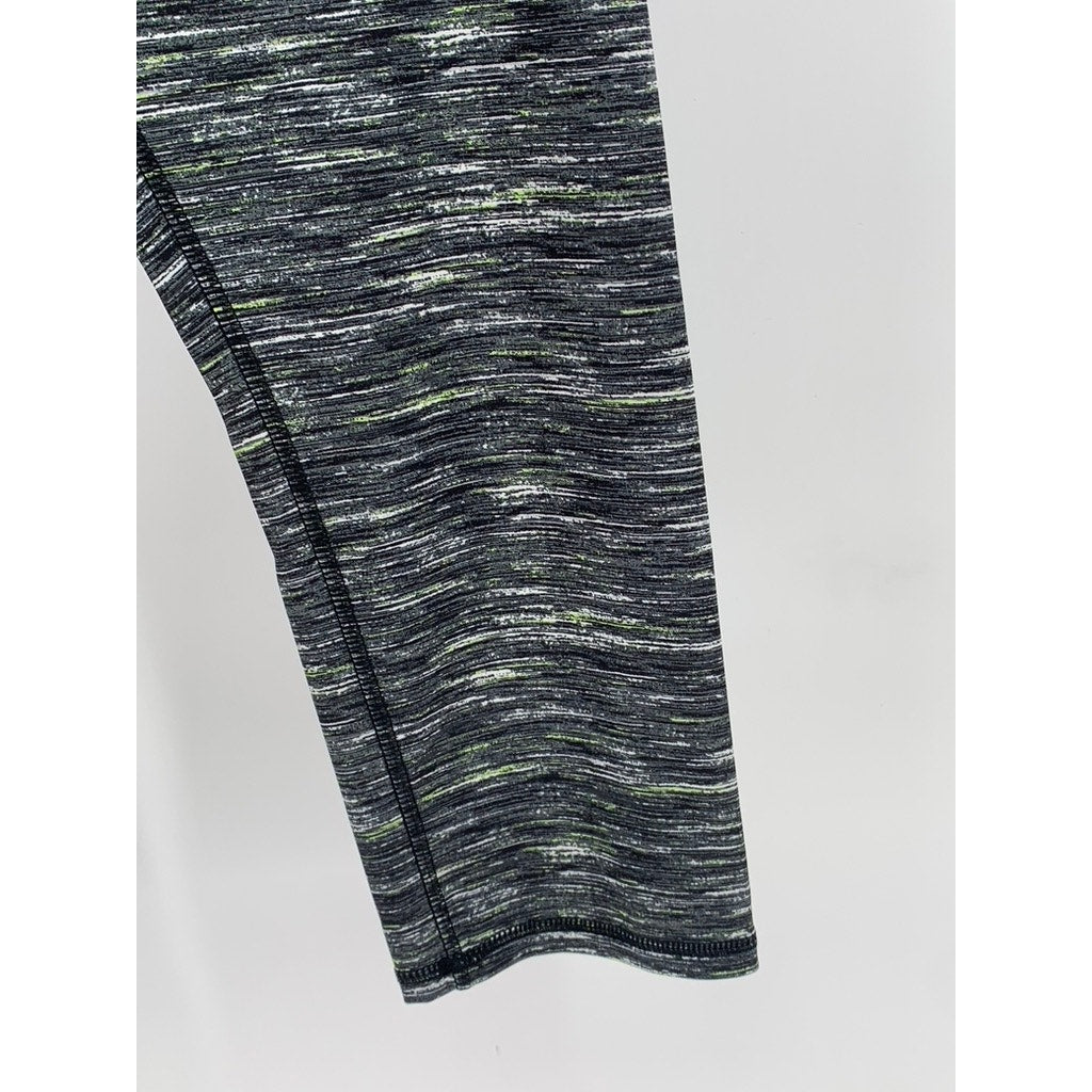 RBX Live Life Active Women's Black Printed High Rise Capri Pants SZ L