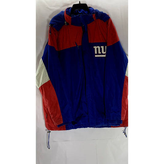 G-III APPAREL GROUP Men's Blue/Red/White Colorblock New York Giants Jacket SZ2XL