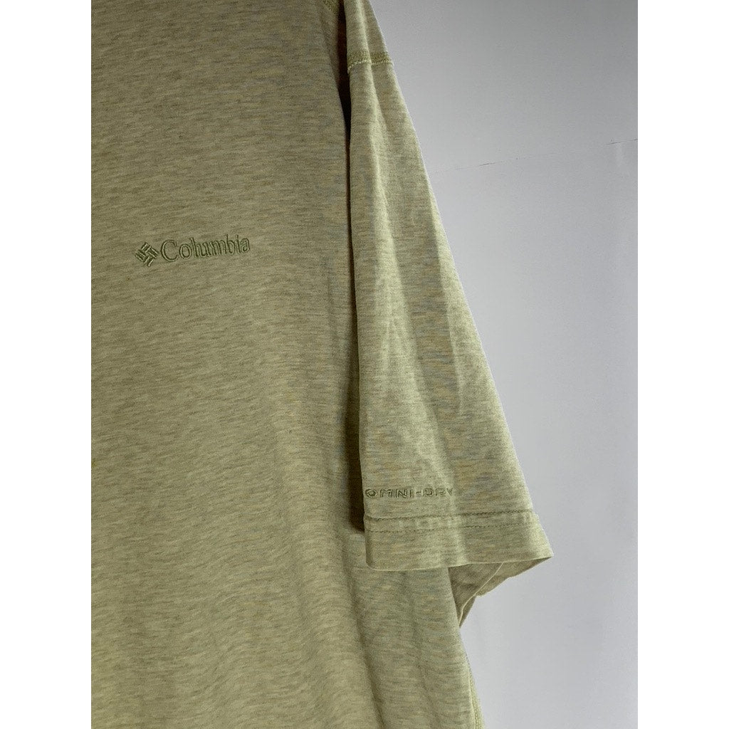 COLUMBIA Men's Tan Crewneck Omni-Dri Embroidered Logo Short Sleeve T-Shirt SZ2XL