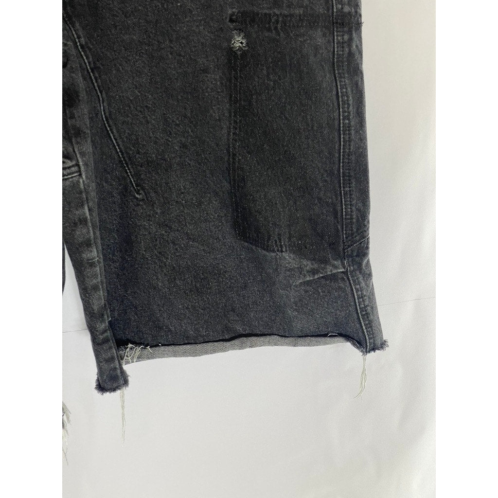 THE ANTI PLATFORM Men's Dark Gray Denim Cut-Off Distressed Shorts SZ L