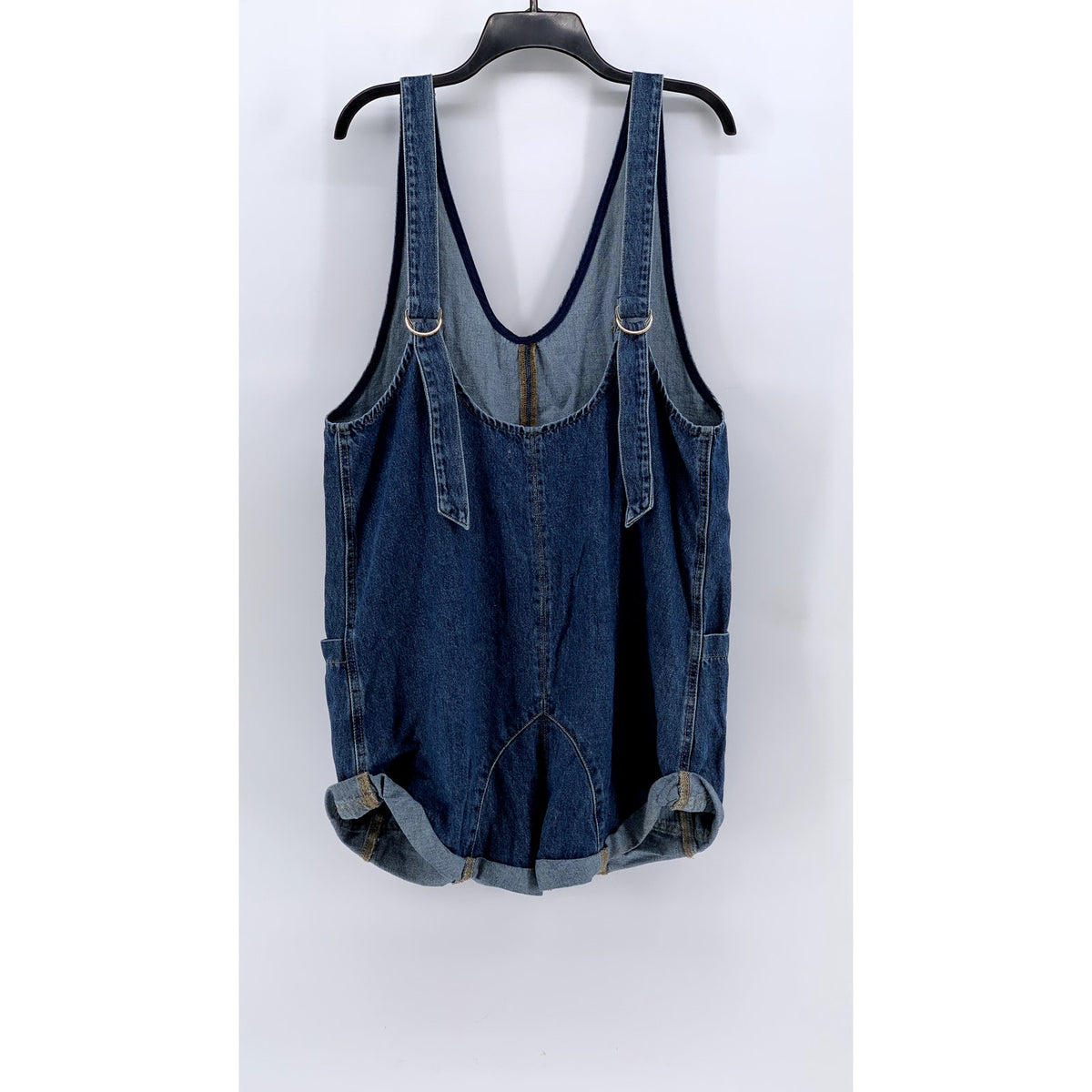 WE THE FREE Women's Blue Denim High Roller Shortall SZ M