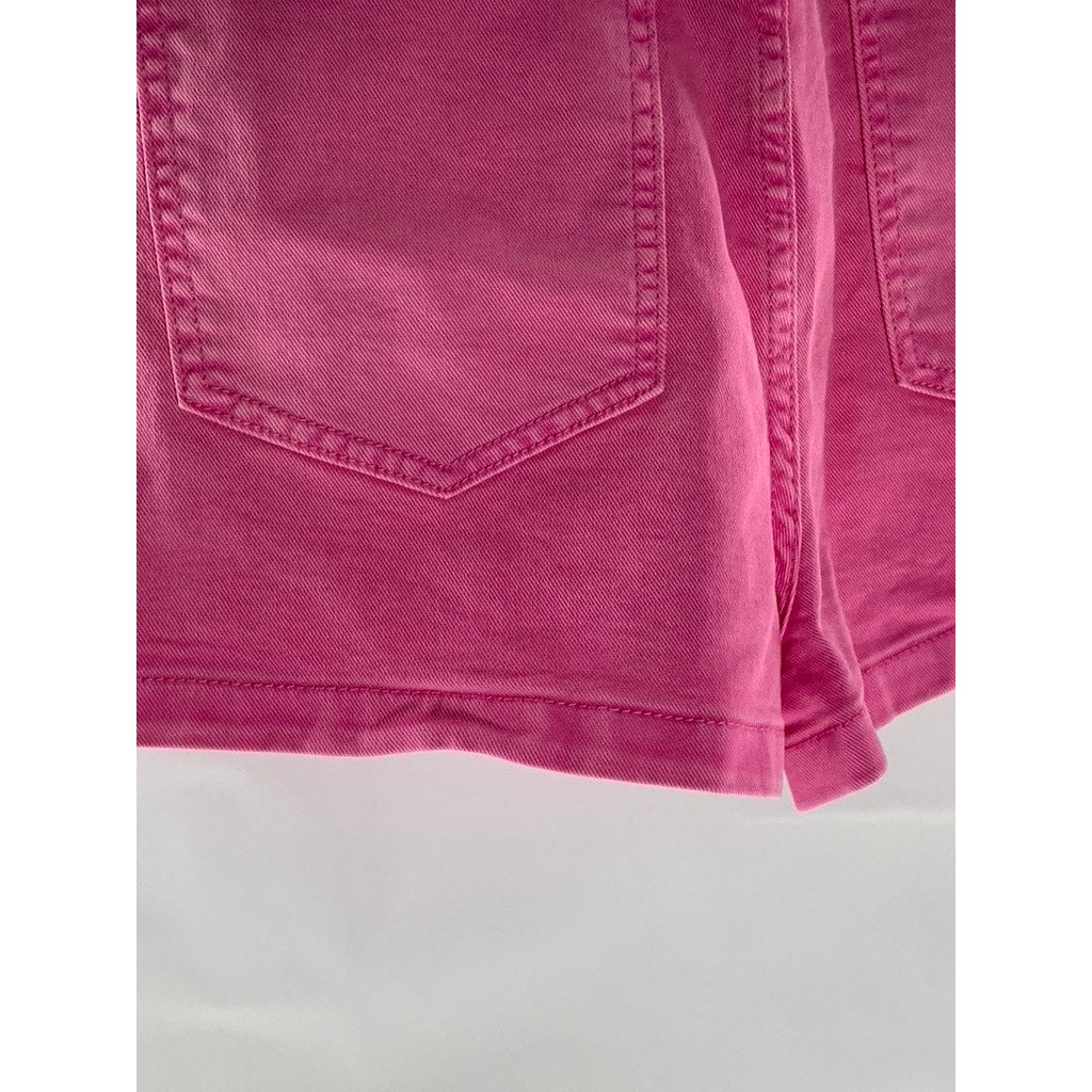 ANWND Women's Dark Pink Regular-Fit Denim Four-Pocket Shorts SZ M