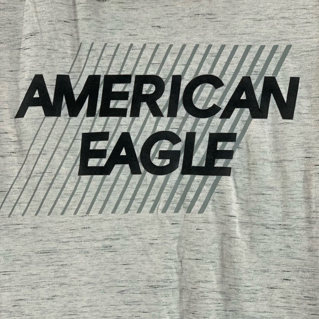 AMERICAN EAGLE Men's Grey Crewneck Logo Graphic Short Sleeve T-Shirt SZ L